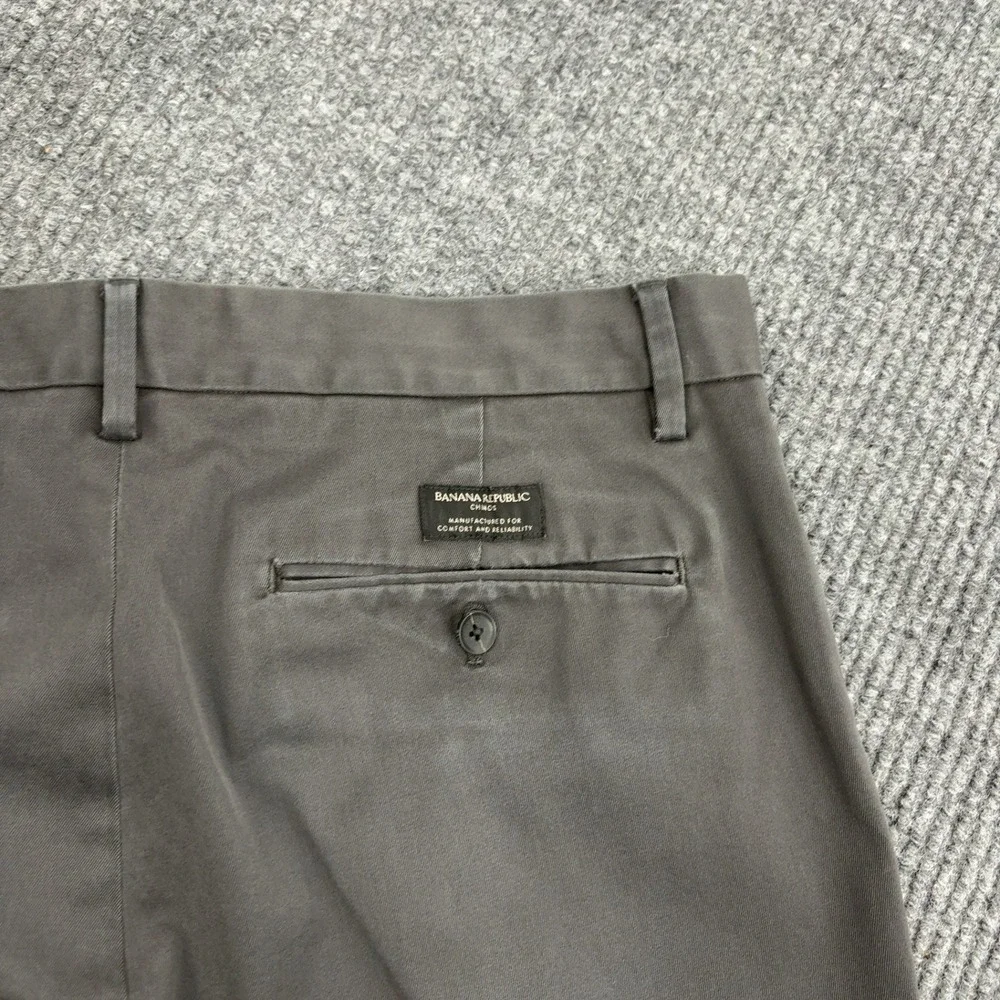 Banana Republic Aiden Chino Pants Mens 33x32‎ Grey Cotton Blend Slim Fit Casual